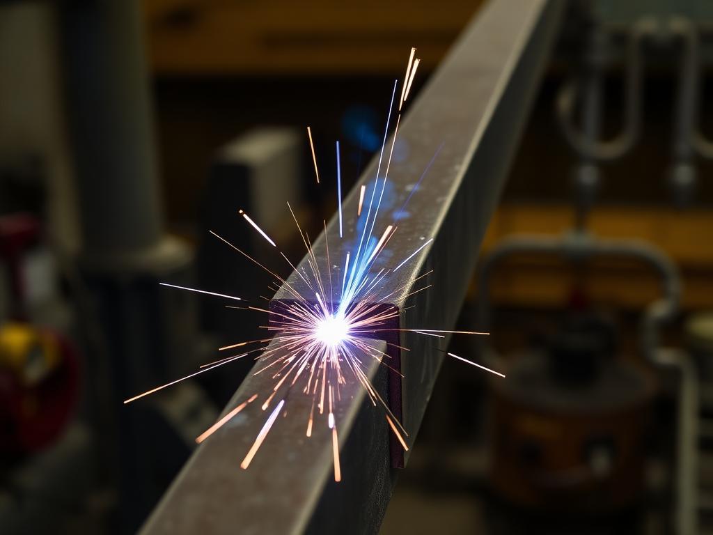 Custom metal fabrication weld bead close up