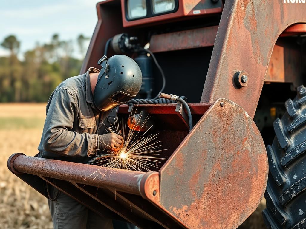 Welding repair on farm equipment in Georgia
