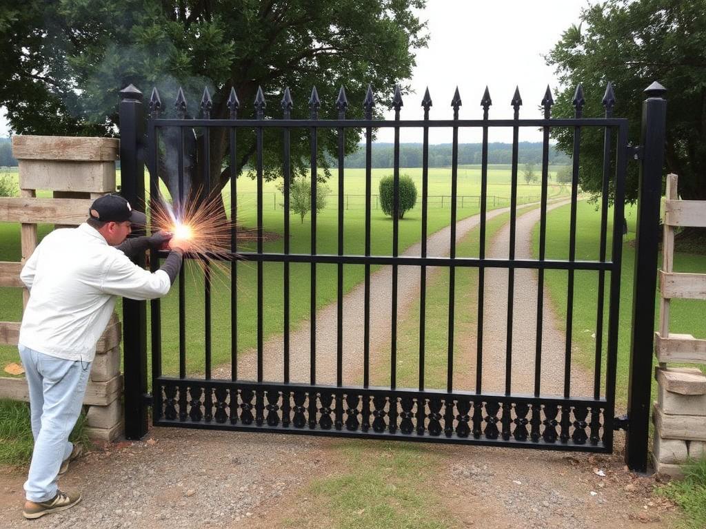 Custom metal driveway gate fabrication