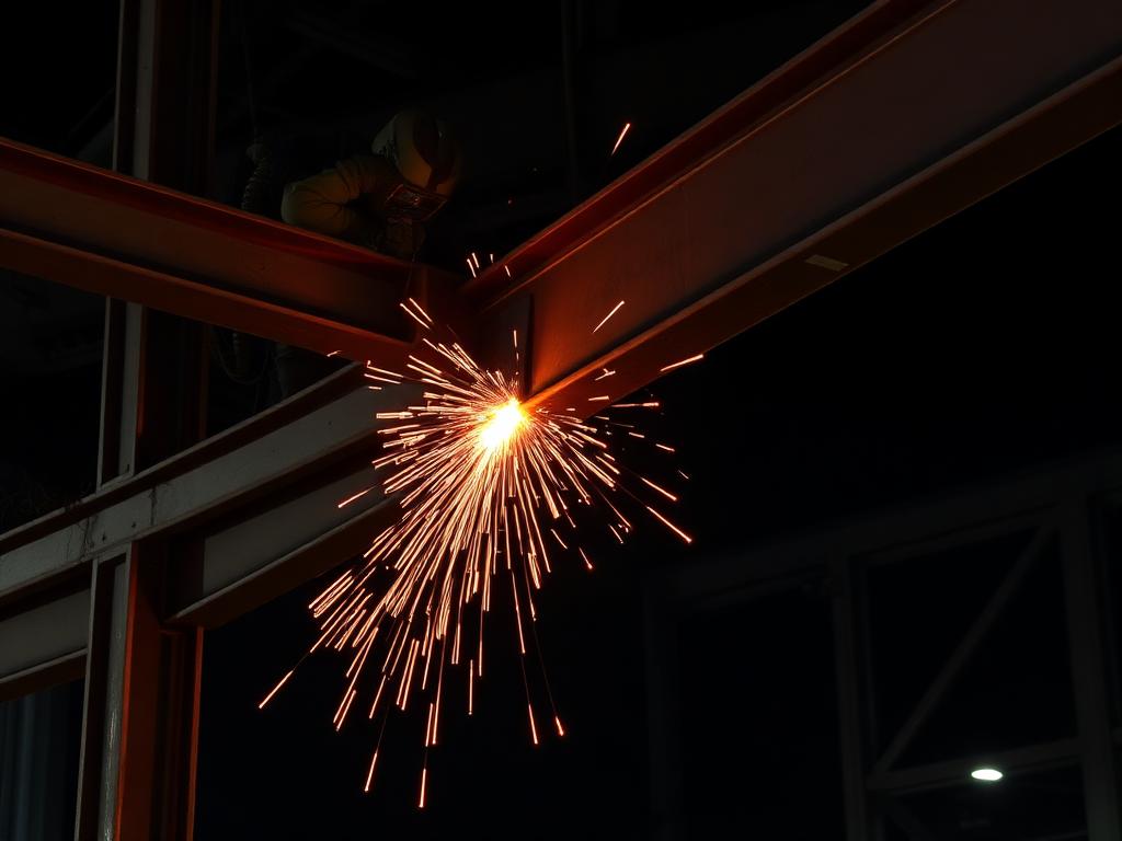 Structural steel beam welding repair